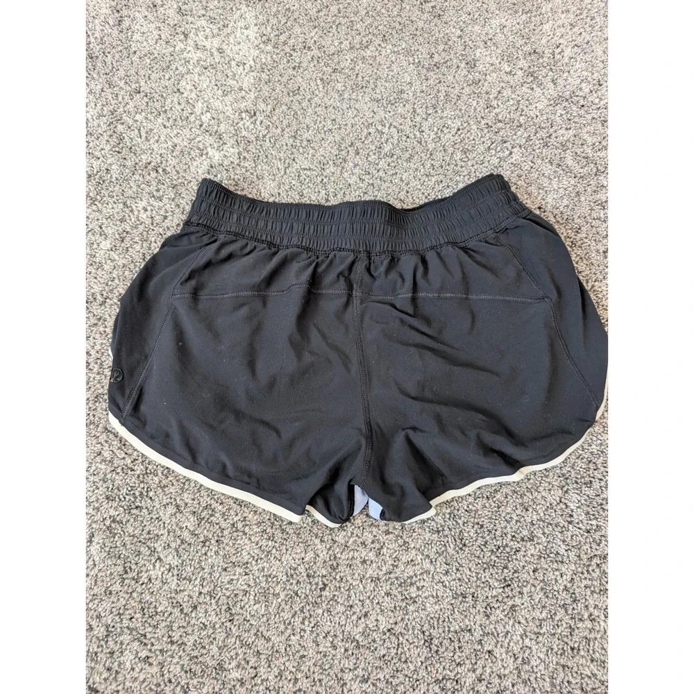 Lululemon Women Black Blue Mint‎ Colorblock Running Shorts Size Small